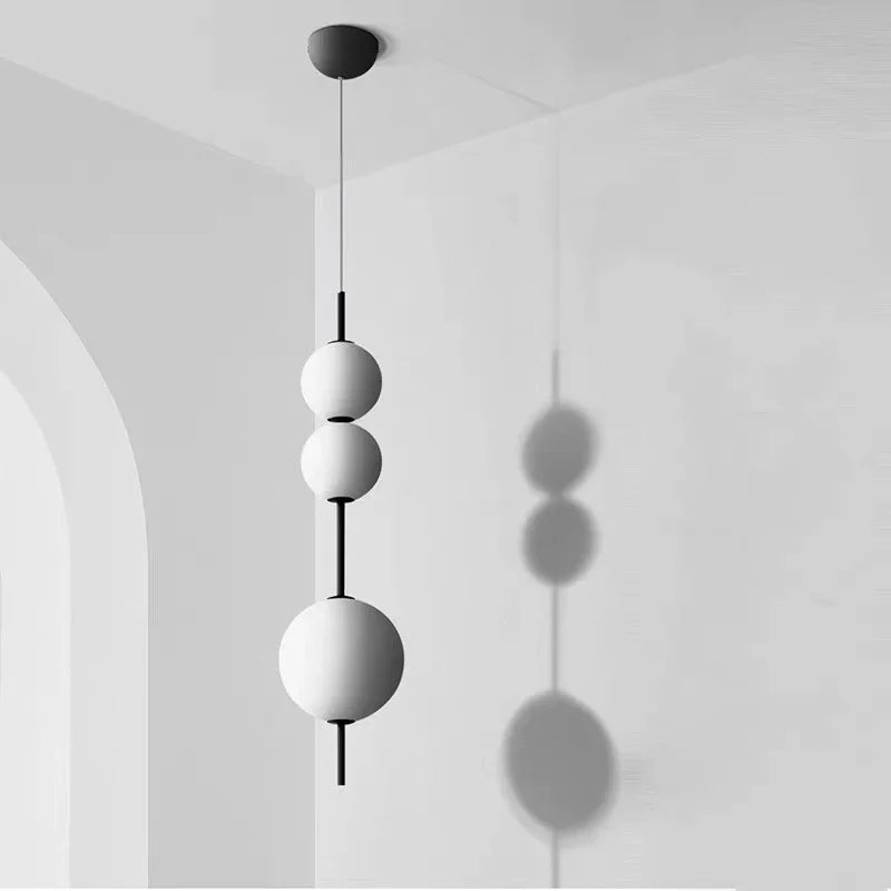 White Glass Bead Ball Chandelier