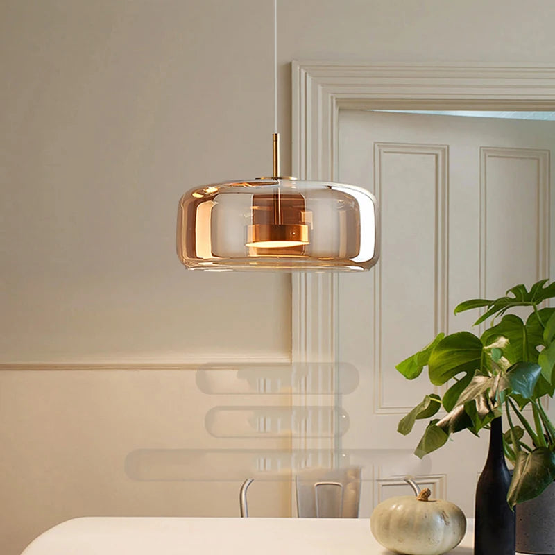 Tinted Glass LED Pendant Light
