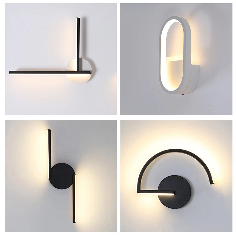 Black Geometric LED Wall Sconce