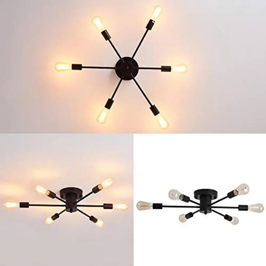 6-Light Sputnik Semi-Flush Ceiling Light