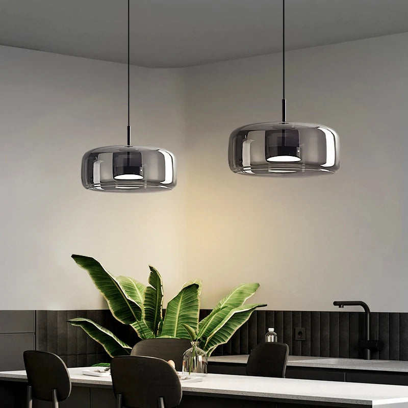 Tinted Glass LED Pendant Light